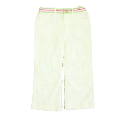 Pre-owned Lily Pulitzer Kids' Girls Ivory Corduroy Pants In Neutral