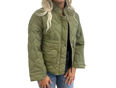 Lily Quilted Down Jacket In Olive In Green