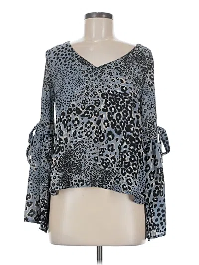 Pre-owned Lily Rose 3/4 Sleeve Blouse In Silver