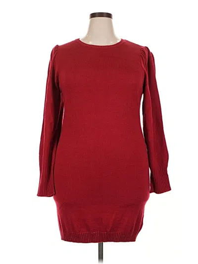Pre-owned Lily Rose Casual Dress In Burgundy