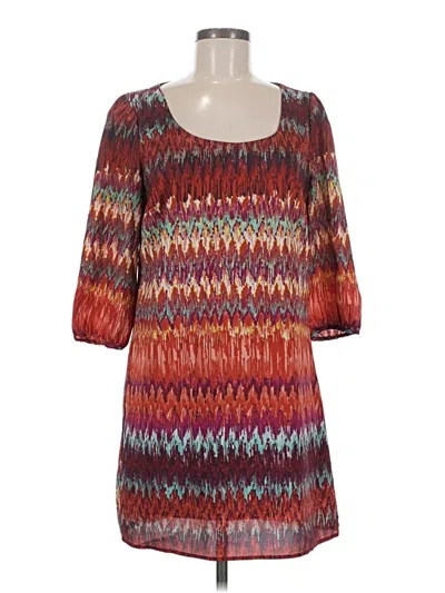 Pre-owned Lily Rose Casual Dress In Burgundy