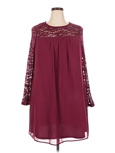 Pre-owned Lily Rose Casual Dress In Burgundy