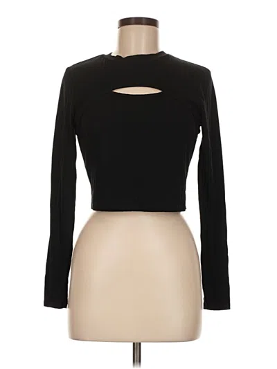 Pre-owned Lily Rose Long Sleeve Top Black Keyhole Neckline Tops