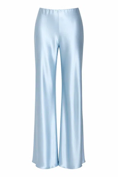 Lily Rou Women's Blue Sky Bias-cut Silk Trousers