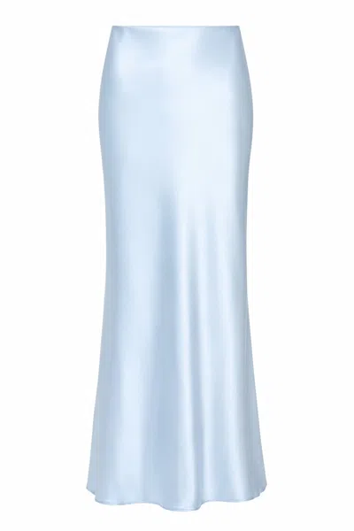 Lily Rou Women's Blue Sky Maxi Silk Slip Skirt