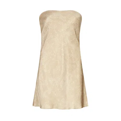 Lily Rou Women's Neutrals Ripple Bandeau Mini Dress