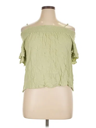 Pre-owned Lily White 3/4 Sleeve Blouse In Green