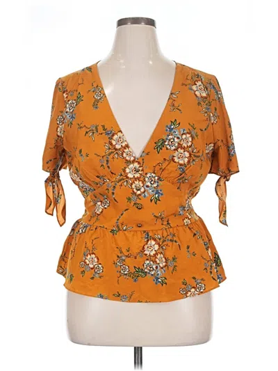 Pre-owned Lily White 3/4 Sleeve Blouse In Orange