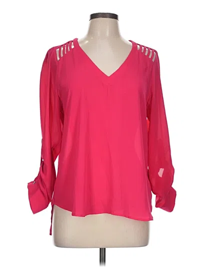 Pre-owned Lily White 3/4 Sleeve Blouse In Pink