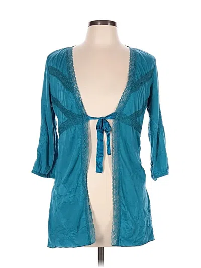Pre-owned Lily White 3/4 Sleeve Blouse In Teal