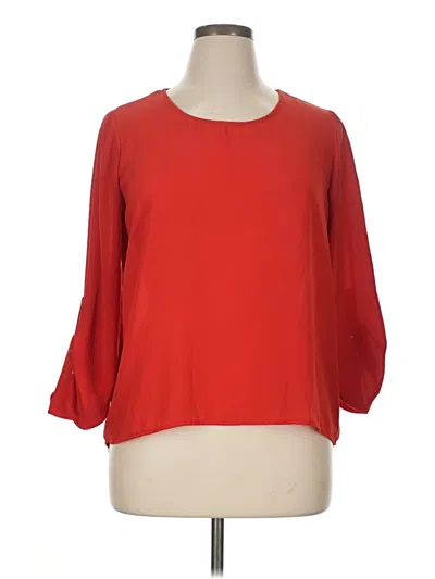 Pre-owned Lily White 3/4 Sleeve Top Red Boatneck Tops