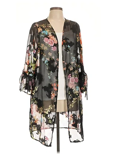 Pre-owned Lily White Kimono In Black