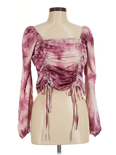Pre-owned Lily White Long Sleeve Blouse In Pink