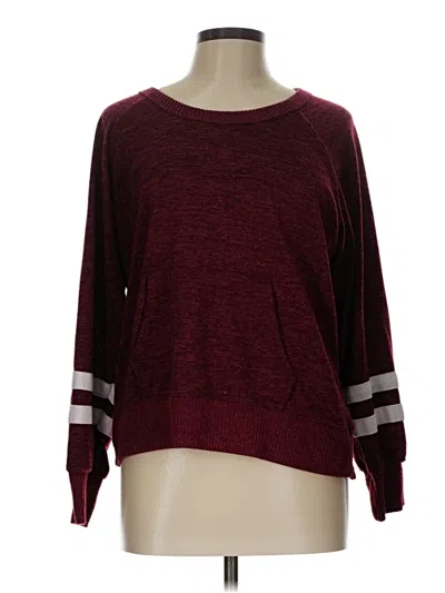 Pre-owned Lily White Pullover Sweater In Burgundy