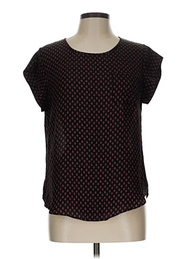 Pre-owned Lily White Short Sleeve Blouse In Black