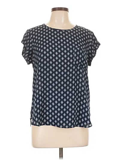 Pre-owned Lily White Short Sleeve Blouse In Blue