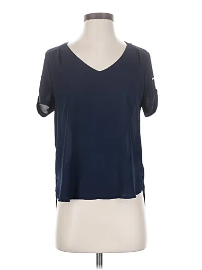 Pre-owned Lily White Short Sleeve Blouse In Blue