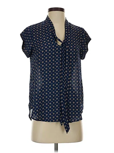 Pre-owned Lily White Short Sleeve Blouse In Blue