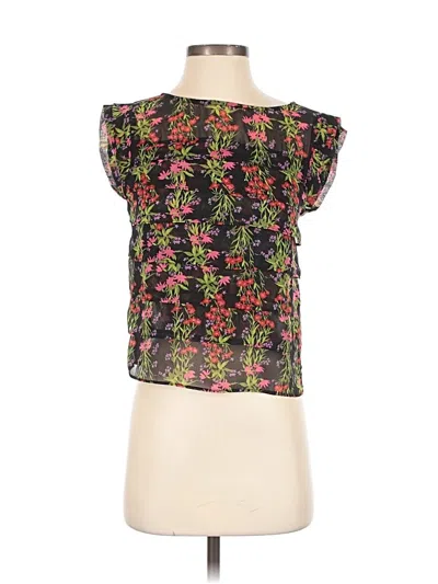 Pre-owned Lily White Short Sleeve Blouse In Green