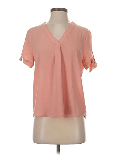 Pre-owned Lily White Short Sleeve Blouse In Pink