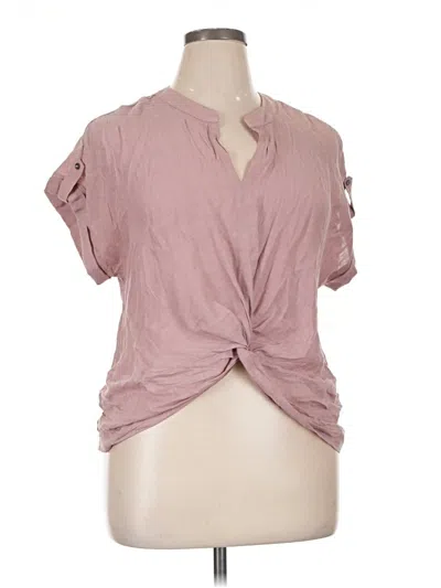 Pre-owned Lily White Short Sleeve Blouse In Pink