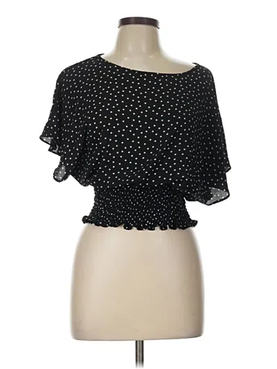 Pre-owned Lily White Short Sleeve Top Black Sweetheart Neckline Tops