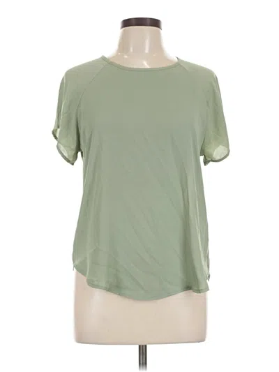 Pre-owned Lily White Short Sleeve Top Green Scoop Neck Tops