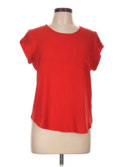 Pre-owned Lily White Short Sleeve Top Red Scoop Neck Tops