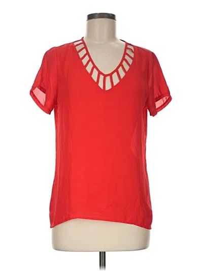 Pre-owned Lily White Short Sleeve Top Red V-neck Tops