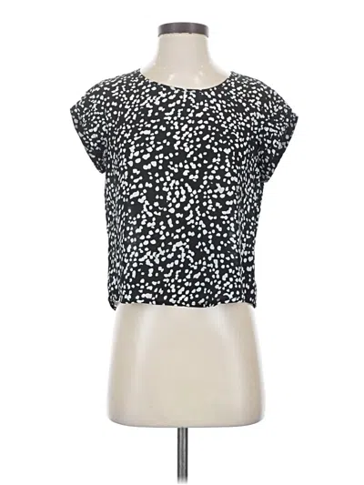 Pre-owned Lily White Short Sleeve Top Silver Scoop Neck Tops
