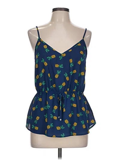 Pre-owned Lily White Sleeveless Blouse In Blue