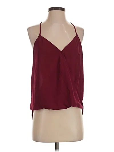 Pre-owned Lily White Sleeveless Blouse In Burgundy