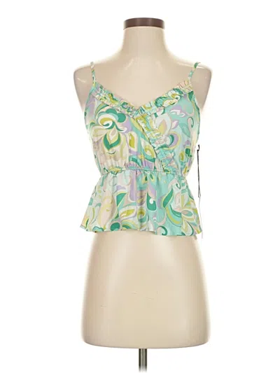 Pre-owned Lily White Sleeveless Blouse In Green