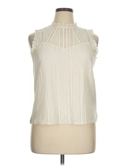 Pre-owned Lily White Sleeveless Blouse In White