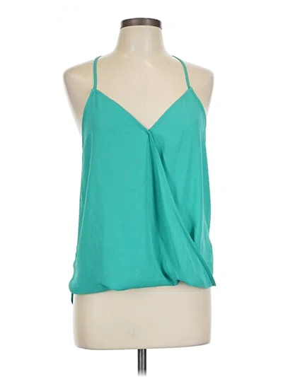 Pre-owned Lily White Tank Top Teal Halter Neckline Tops In Blue