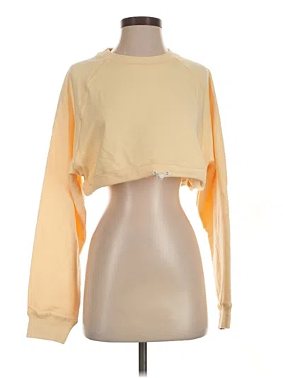 Pre-owned Lilybod Long Sleeve Top Yellow One Shoulder Neckline Tops