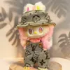 Lilyrosy Labubu Trendy Overalls & Bucket Hat 2-piece Outfit In Beige