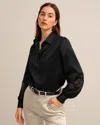 Lilysil Armeria Lace Silk Blouse For Women In Black