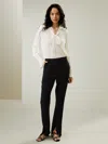 Lilysil Silk V-neck Ribbon Blouse For Women In White