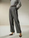 LILYSIL WIDE LEG WOOL-FLANNEL SUIT TROUSERS FOR WOMEN