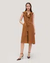 Lilysil Women's V-neck Sleeveless Silk Orchid Dress In Brown