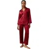 Lilysilk 22 Momme Full Length Silk Pajamas Set In Claret