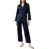 Lilysilk 22 Momme Full Length Silk Pajamas Set In Navy Blue
