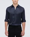 Lilysilk 22mm Mulberry Silk Basic Mens Shirt In Blue