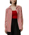 Lilysilk Classic Striped Silk Shirt In Red