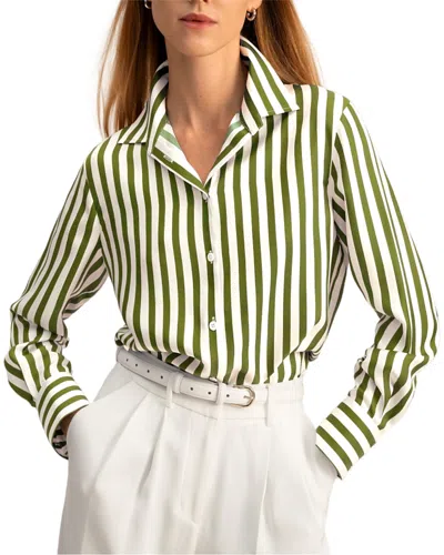 Lilysilk Amalfi Stripe Silk Shirt In Multi