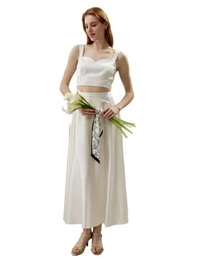 Lilysilk Amaranth Sleeveless Silk Tank In Natural White