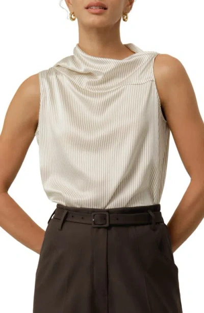 Lilysilk Asymmetric Silk Charmeuse Sleeveless Top In White