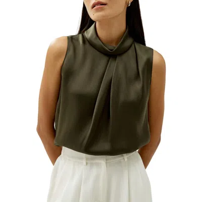 Lilysilk Asymmetrical Sleeveless Cowl Neck Top