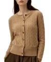 Lilysilk Baby Cashmere Cable-knit Cardigan In Brown